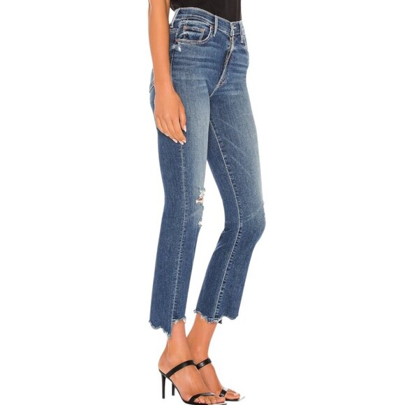 Mother The Insider Crop Stew Chew Jeans Size 26 In Dancing on Coals Distressed - Picture 4 of 16